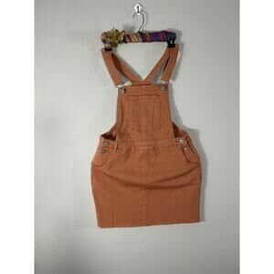 Love Tree Denim Jean Bib Overall Jumper Skirt Womens Juniors Size L Mamey Color